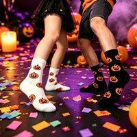 1/10 Pairs Halloween Pumpkin Socks for Men Women, Cute Cartoon Crew Socks, Funny Jack O Lantern Party Casual Holiday Socks