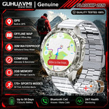 2026New Military Built-in GPS Offline Map Smart Watch AMOLED HD BT Call Compass Flashlight 3ATM Waterproof Men Sports Smartwatch