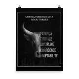 Trader Motivational Poster Characteristic of A Good Trader Patience Courage Discipline Stock Market Office Decor Canvas Painting