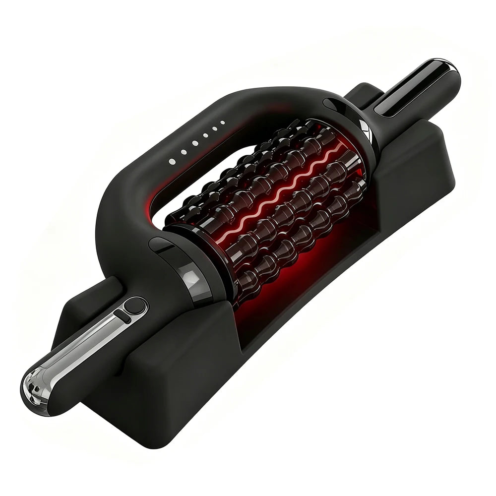 Red Light Electric Roller Massage Stick Infrared Deep Muscle Relaxation Pain Relief Impactor For Post Workout Fitness