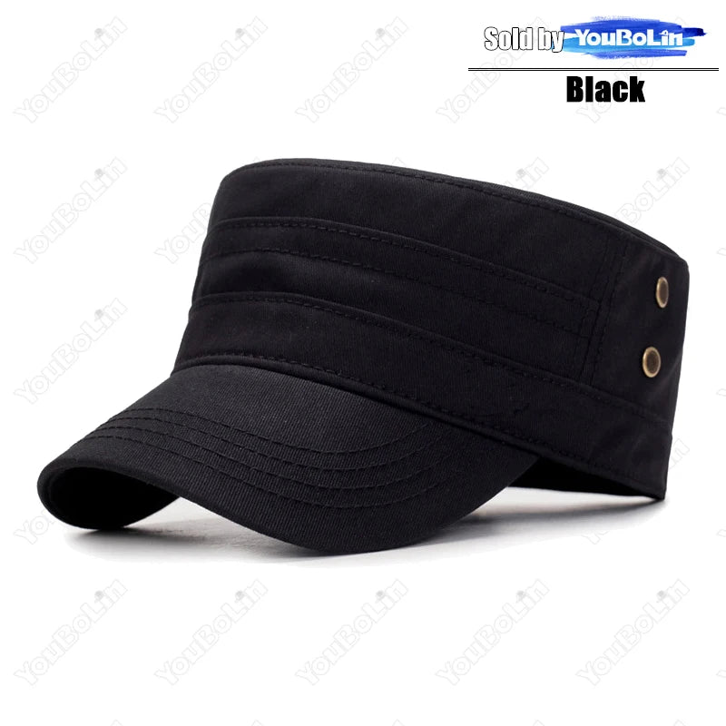 New Fashion Unisex Metal Logo Cotton Adjustable Flat Cap Classic Men Women Outdoor Casual Sport Hat Trucker Caps Dad Hats