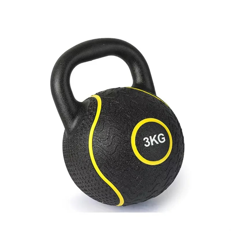 3KG 4KG Home Workout Equipment Rubber Coated Sand Filled Kettlebell