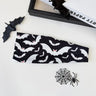 Halloween Cosplay Costume Headband Skeleton Print Yoga Fitness Party Wide Hairband Stretchy Headwrap Hair Accessory Headwear