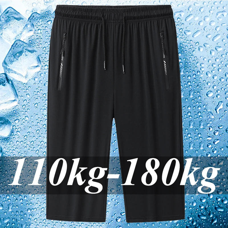 Plus Size Men's Shorts Summer Knee Length Baggy Sweatpants Fitness Male Casual Breathable Quick-drying Jogger Basketball Shorts