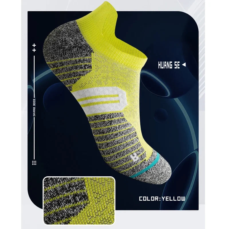 3 Pairs Professional Marathon Socks Men's Thick Towel Bottom Special for Badminton Running Thin Sports Socks