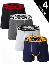4 Piece Men's Underwear Soft Comfortable Men's Long Boxer Briefs Stylish Simple Contrasting High-end Men's Leggings