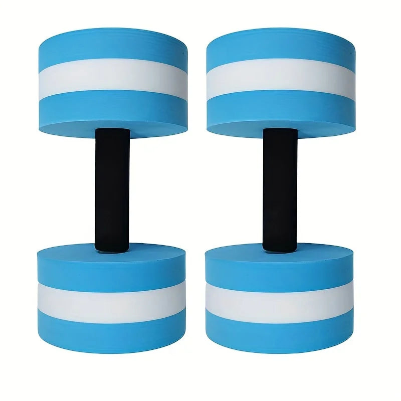 2pcs Aqua Fitness Barbell, EVA Foam Dumbbells for Water Aerobics, Universal PE Material, Blue Water Weights for Pool Exercise