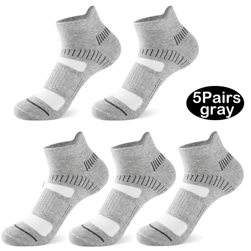 5/10/30 Pairs Men's Cotton Sports Socks Set Mesh Breathable for Running Basketball Cycling Short Male Socks
