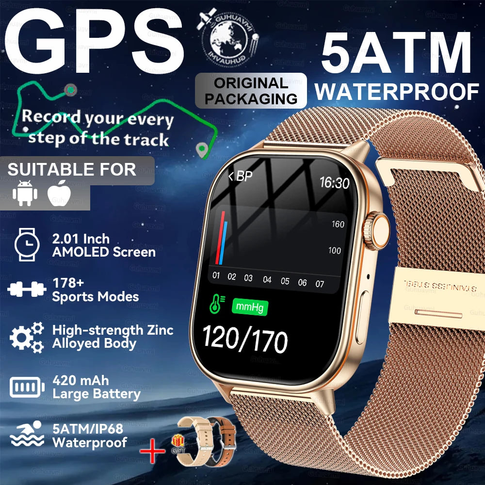 2026New Military Dual-band GPS Smart Watch Compass IP68K Waterproof Bluetooth Call Heart rate Sports Smart Watch For IOS Andriod