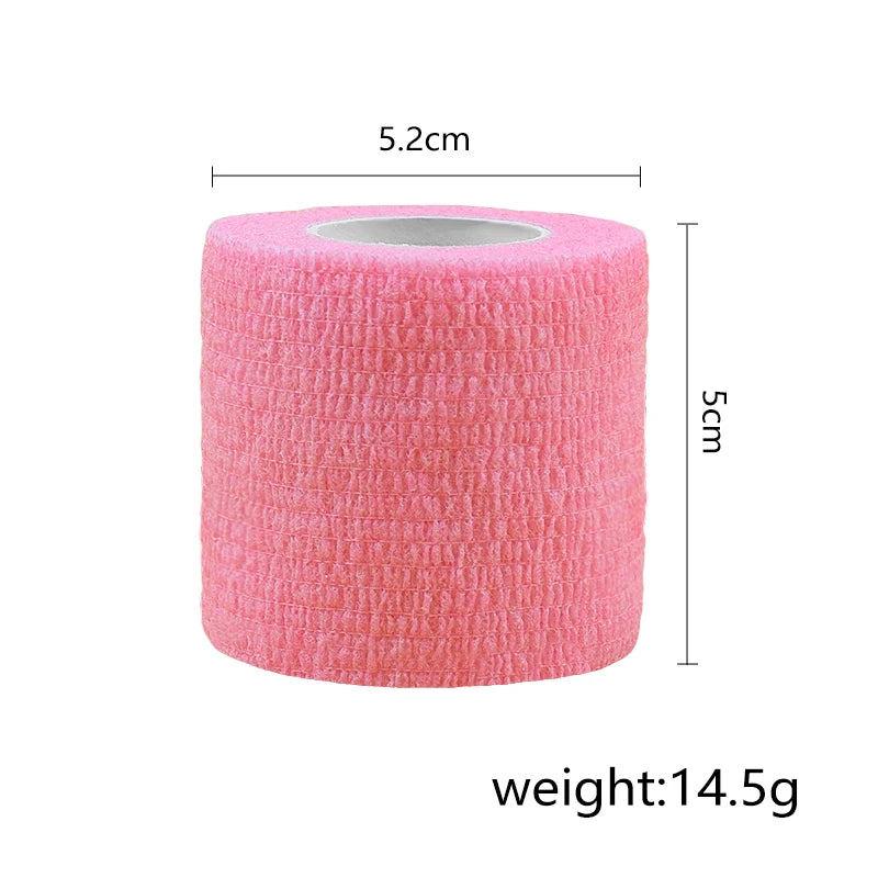 5 Rolls Athletic Wrap Tape Self Adhesive Elastic Bandage Elastoplast Sports Protector Knee Finger Shoulder Tattoo Accessories