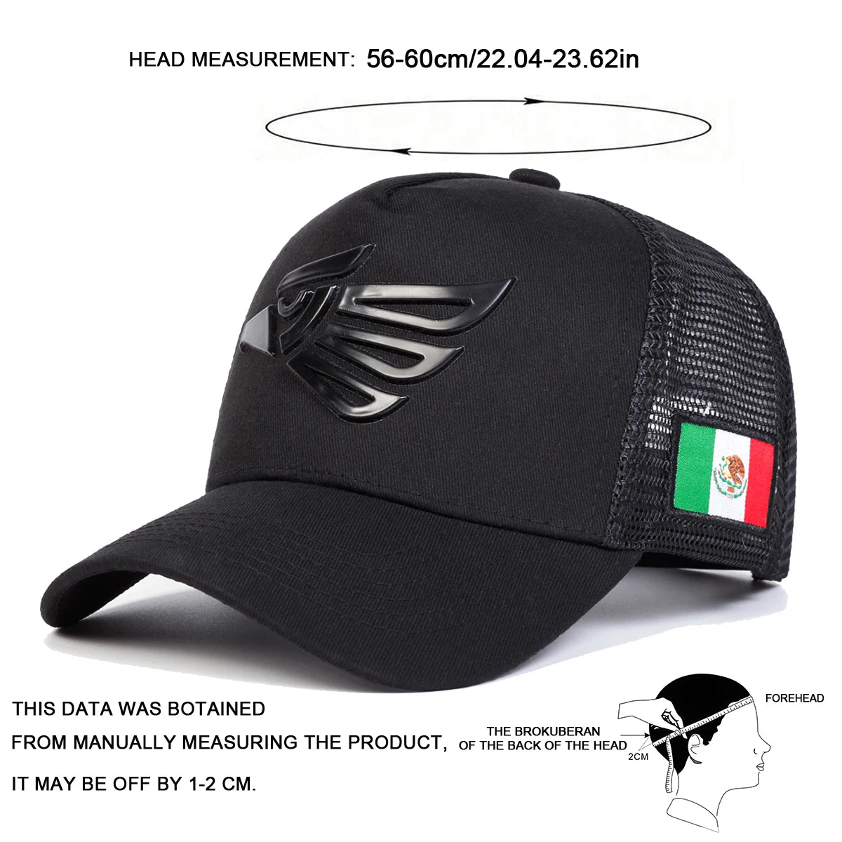 Neutral mexican eagle label baseball cap adjustable casual hat spring and summer outdoor sun hat