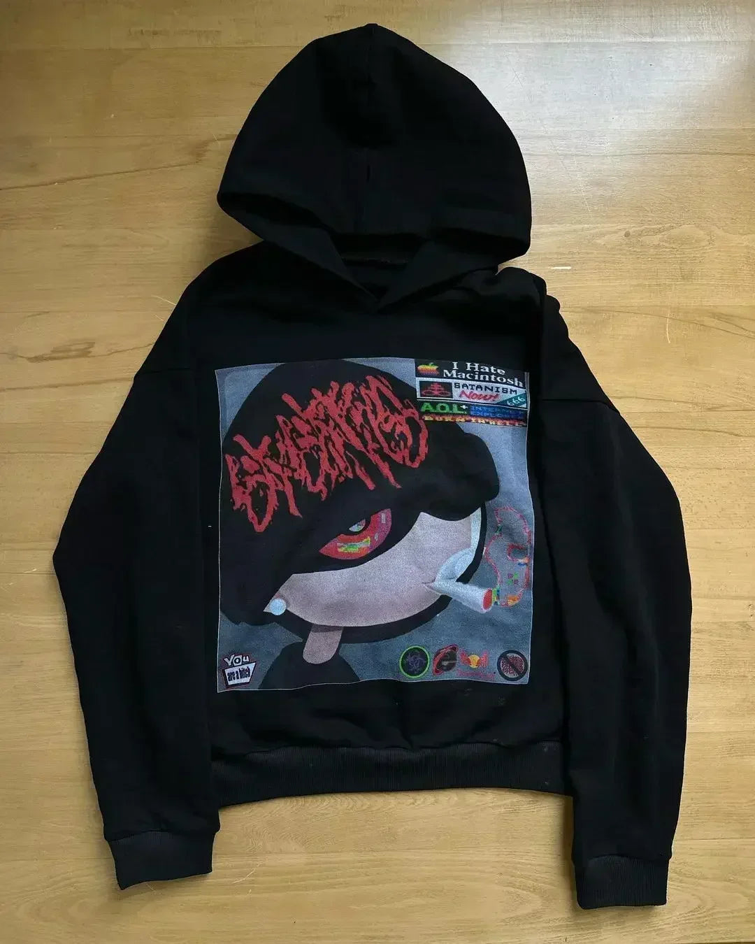 Drolandmiller Death Forest Hoodies Women Goth Streetwear Tops Grunge Punk Harajuku Sweatshirt Oversized Hoodie Y2k Clothes