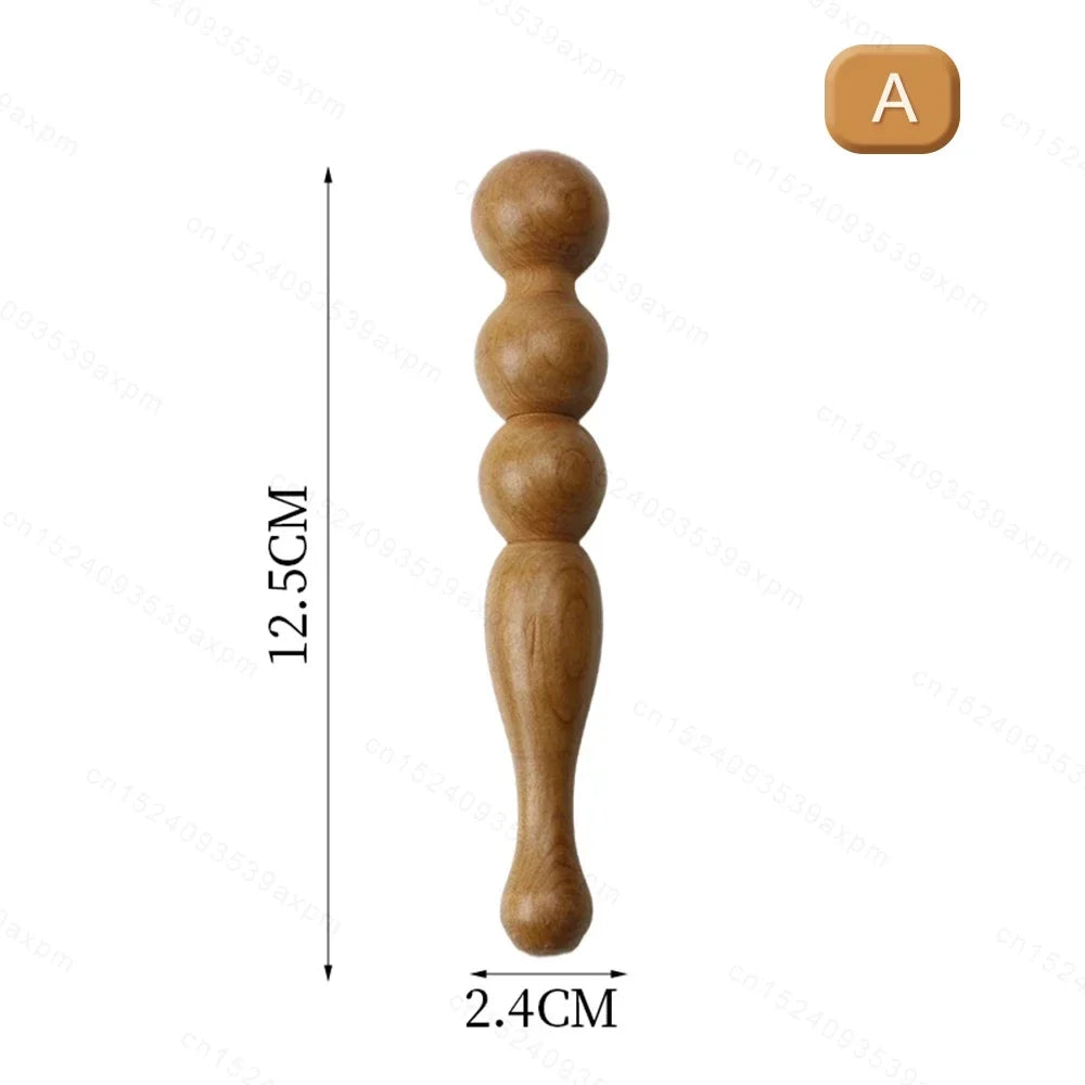 Natural Wooden Acupoint Stick Dial Stick Meridian Pen Massage Stick Body Meridian Stress Relief Foot Sole Acupoint Massage Tools