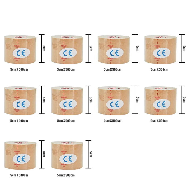 1/6/10Pcs Beige 5cm Elastic Kinesiology Tape Sports Muscle Tape Bandage Care Kinesiology First Aid Tape Muscle Injury Tape