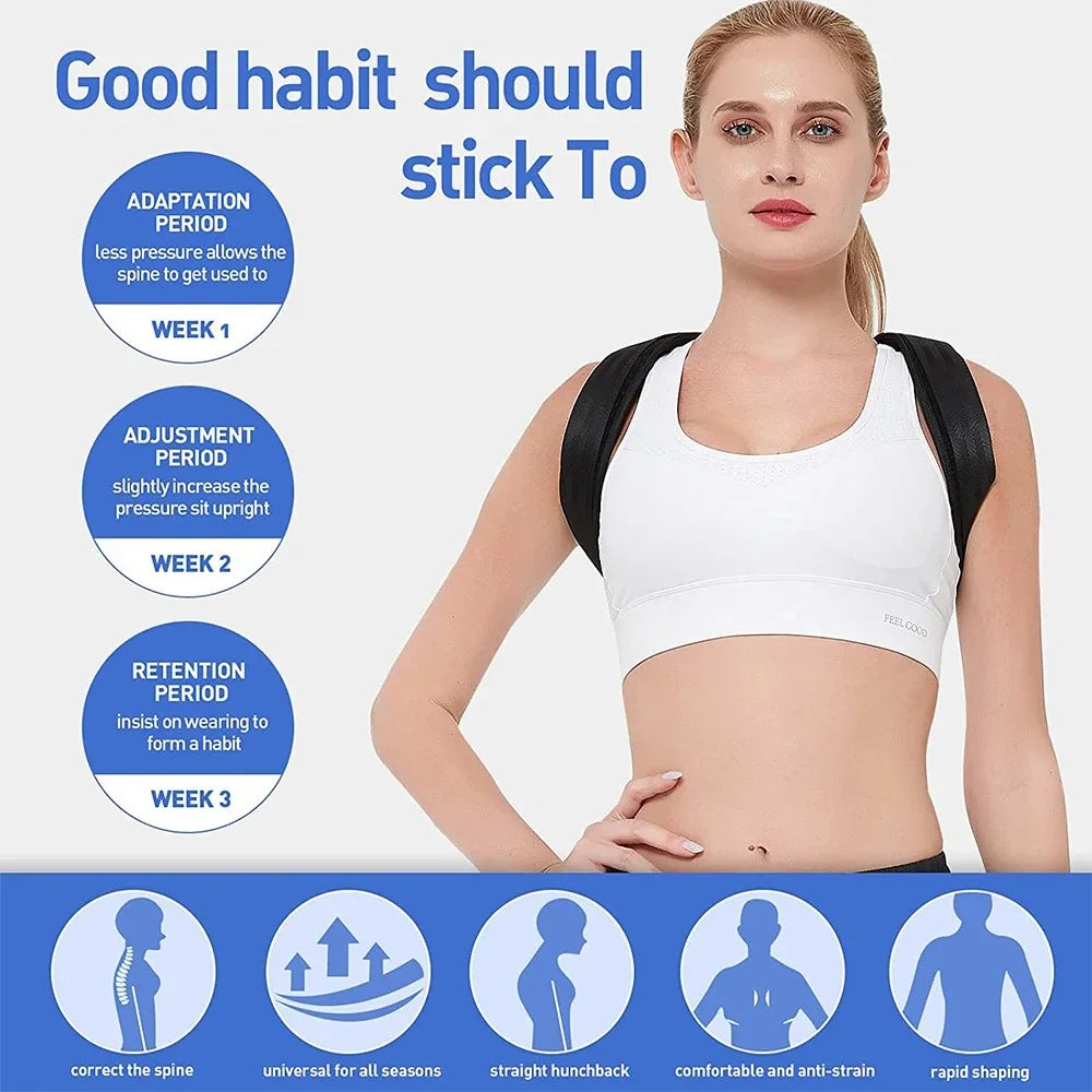 Back Posture Corrector Belt Brace Hunchback Corrector Adult Men and Women Sitting Posture Correction Belt Shoulder Straight Back