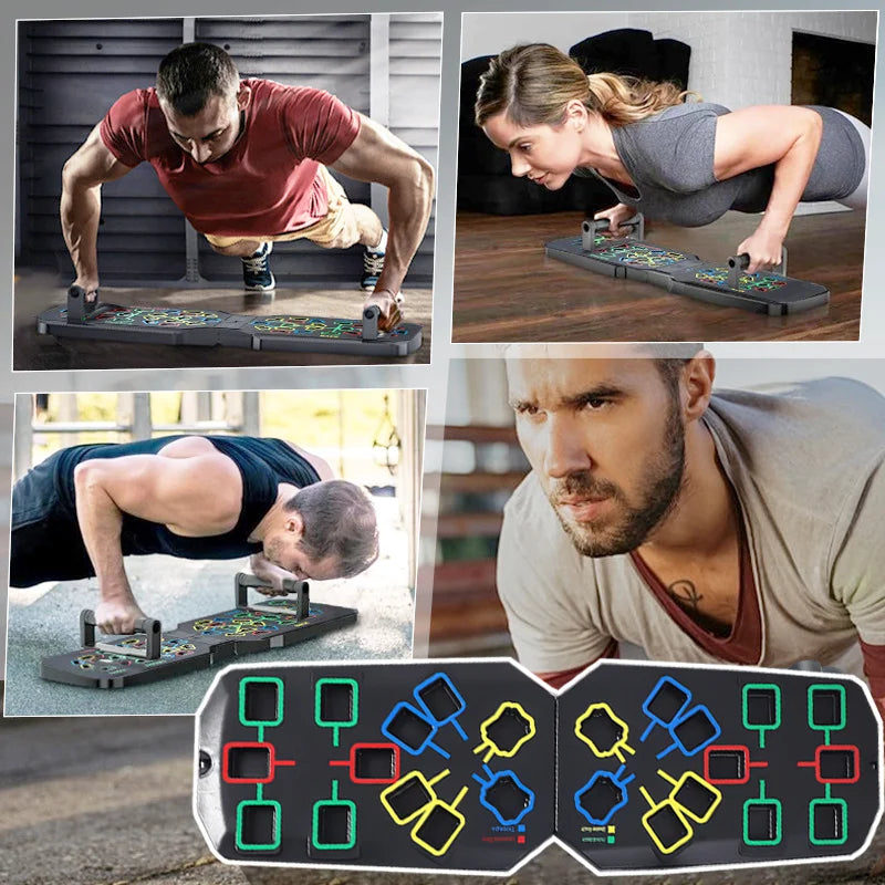 New Portable Multifunctional Push-up Board Set with Handles Foldable Fitness Equipment for Chest Abdomen Arms and Back Training