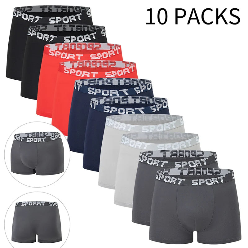 5/10 Piece Set Of Four Season Men's Casual Sports Underwear Comfortable Plus Size For Teenagers Cycling And Running Base Shorts