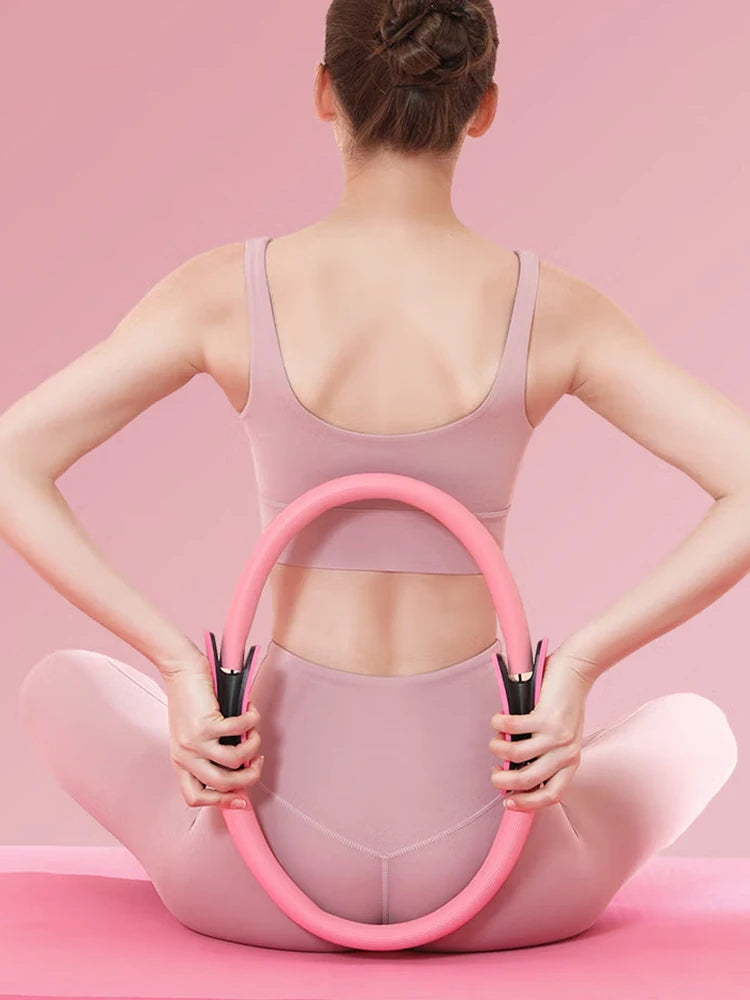 Pilates Ring Fitness Ring with Non Slip Handles Fitness Circle Flexible Resistance Exercise Equipment for Thighs Abs and Legs