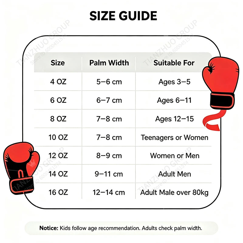 Professional Boxing Training Gloves PU Punching Gloves for Adult Youth Breathable Sparring Gloves for Muay Thai Kickboxing MMA