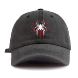 1pc Spider Print Washed Baseball Cap for Adults,Minimalist Retro Style Casual Soft Adjustable Dad Hat,Perfect As Gift