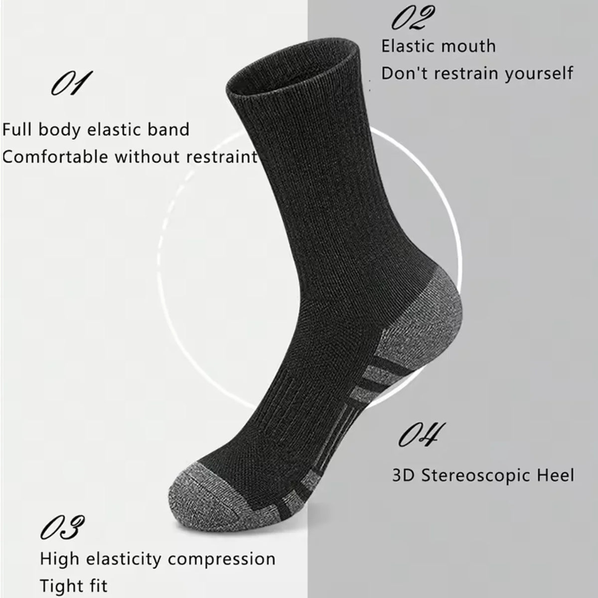 5Pairs Men's Outdoor Gym Socks High Quality Comfortable Soft Ground-Gripping Football Large Size New Style