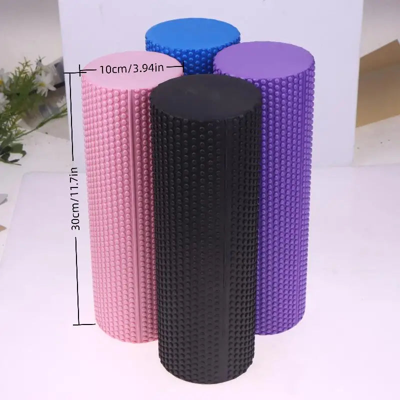 New【Yoga Roller Round EVA Foam Cylinder Roller For Pilates Exercise Enhanced Home Workouts Diameter 10cm Length 30cm】