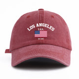 1pc LOS ANGELES Print Washed Baseball Cap for Adults,Minimalist Retro Style Casual Soft Adjustable Dad Hat,Perfect As Gift