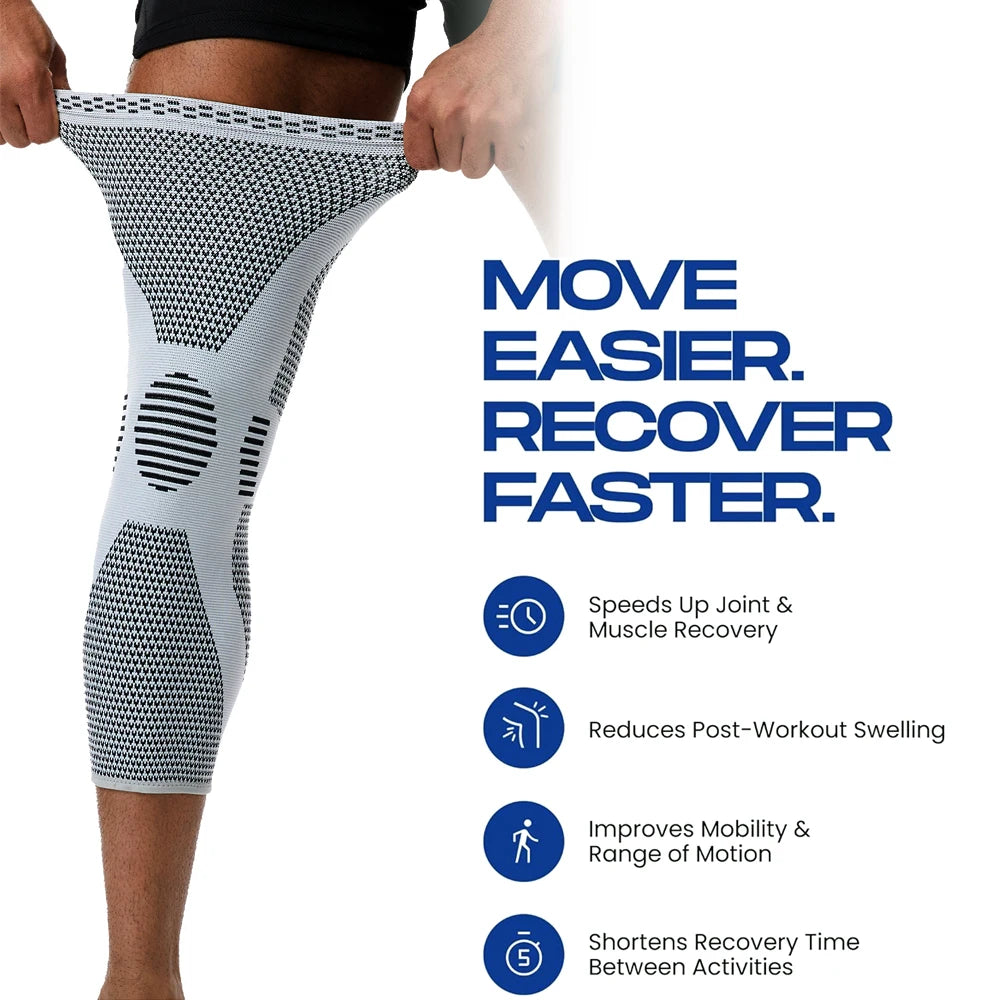 1/2PCS Compression Leg Sleeve - Long Knee Sleeve, for Knee Pain Relief, Swelling, Arthritis, Poor Circulation, Runner, Sports