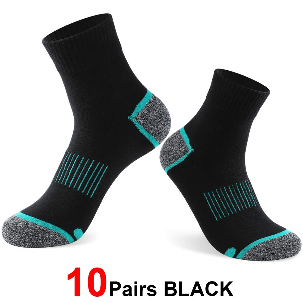 20Pairs High Quality Men's Cotton Socks Set Casual Breathable Sports Winter Black Large Size 38-45