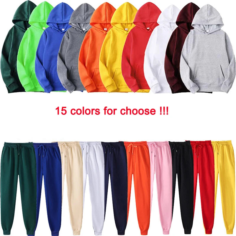 Hot Sale Men /women Tracksuit Hoodies + Pants for Autumn Winter Winter Streetwear Matching Sets Sweatershirts Sweatpants