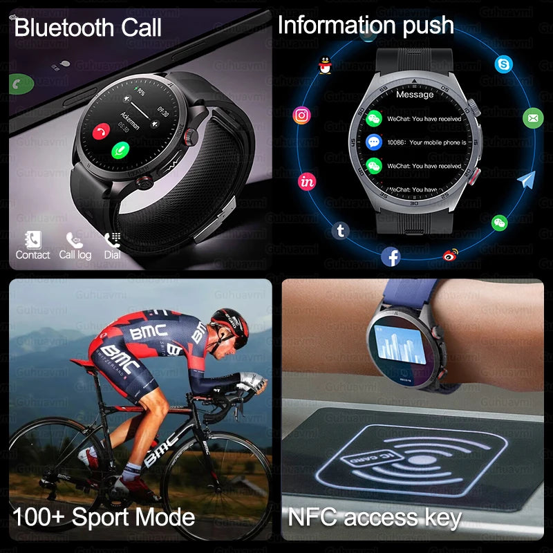 Upgraded Version Airbag Pressurization Accurate Blood Pressure Airbag Smart Watch Man ECG NFC Health Tracking SmartWatches Woman