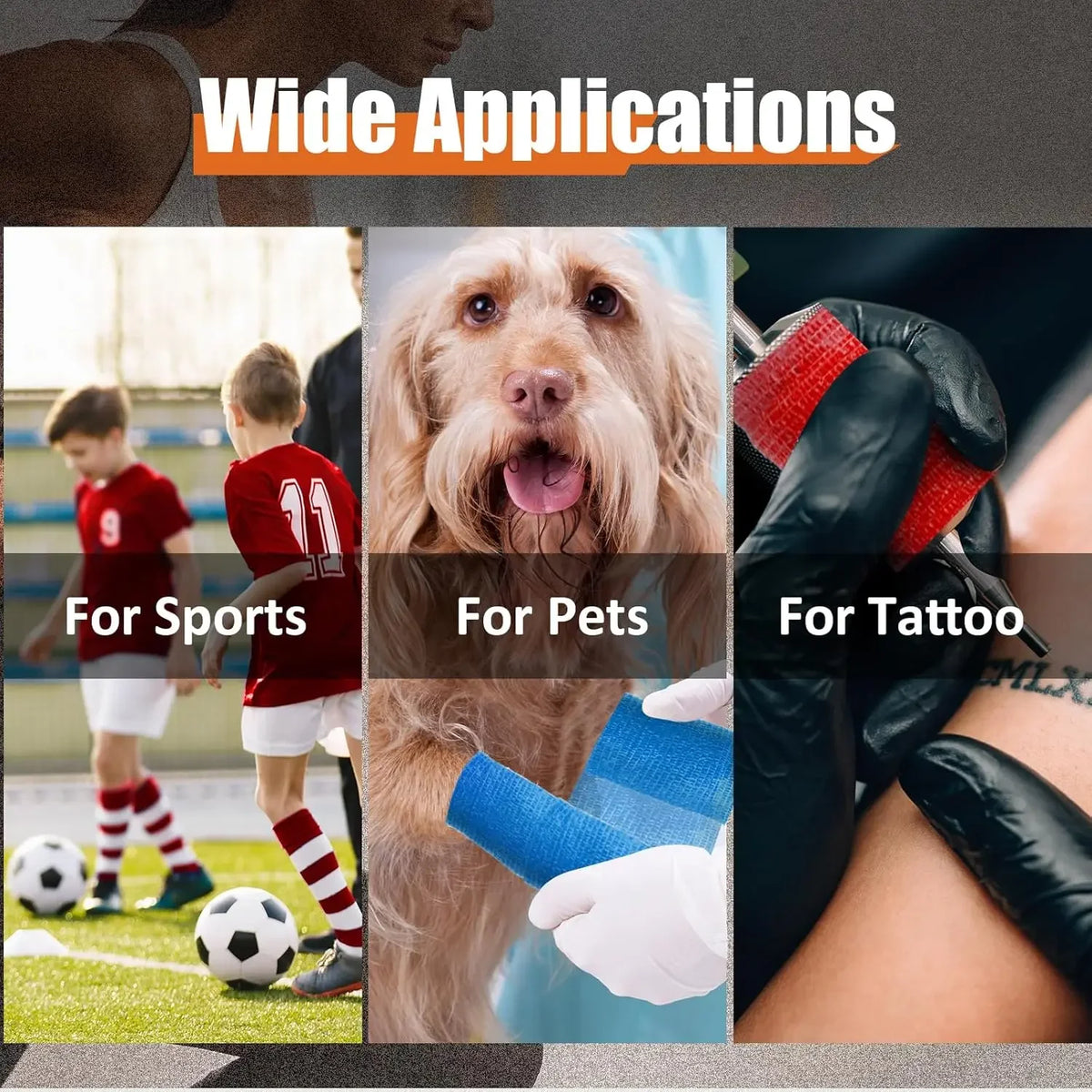 Self Adhesive Bandage Breathable Cohesive Bandage Wrap Rolls Elastic Self-Adherent Tape for Stretch Athletic, Sports Wrist Ankle