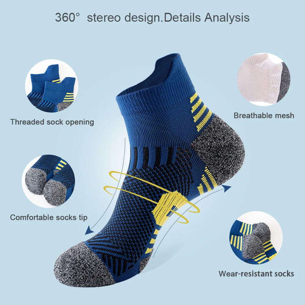9/5/3/1 Pairs Men's Sport Socks Breathable Outdoor Running Basketball Socks Cotton Training Short Tube Socks For Men