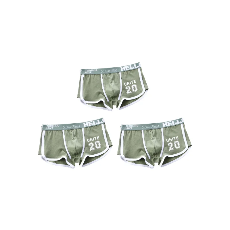 1/3pcs Men Underwear Sports Boxer Shorts Cotton Solid Color Sexy Panties Fashion Breathable Comfortable Underpants Man U Convex