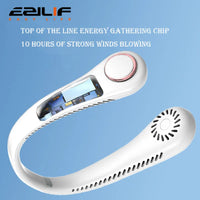 New Learless Mini Fan Hanging Neck Lazy Person Portable Turbo Sports Outdoor Silent Charging USB Soft Rubber Fan