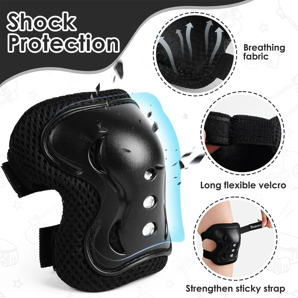 6Pcs kids Knee Pad Elbow Pads Guards Protective Gear Set for Roller Skates Cycling Skateboard Inline Skatings Scooter