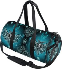 Black Skull Moth Duffel Bags Magic Skulls Sports Gym Bag Travel Luggage Overnight Bags for Men Women Duffel Bags for Traveling