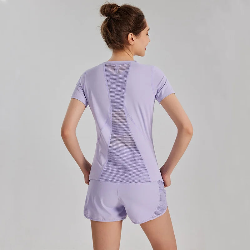 sports T-shirt women's quick-drying summer professional running training fitness top thin breathable yoga clothes short sleeves