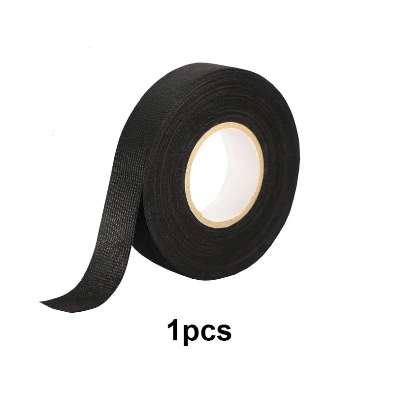 15/25M Wire Harness Automotive Cloth Tape Adhesive High Noise Resistance Heat Proof Fabric Electrical Tape for Wrapping Wiring