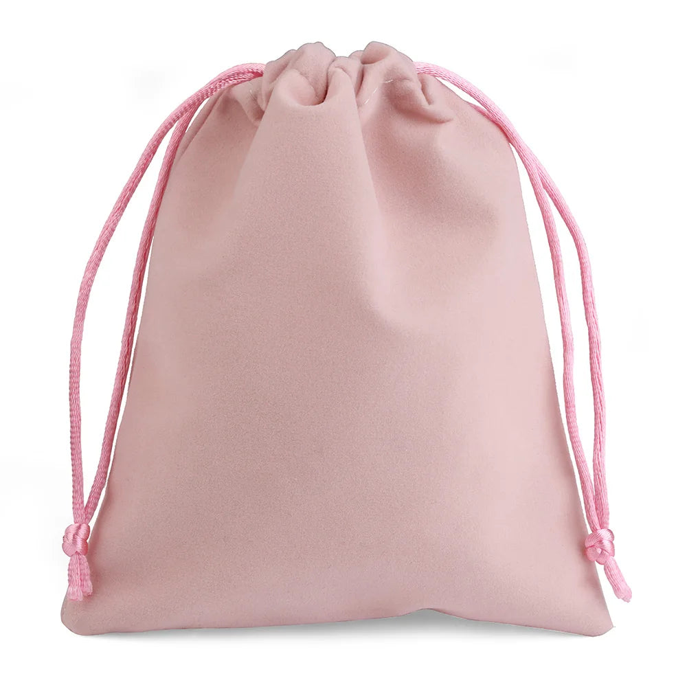 25pcs/lot Small Velvet Jewelry Bag Short Plush Multi-color For Jewelry Packing Wedding Portable Drawstring Pouch Jewelry Bag