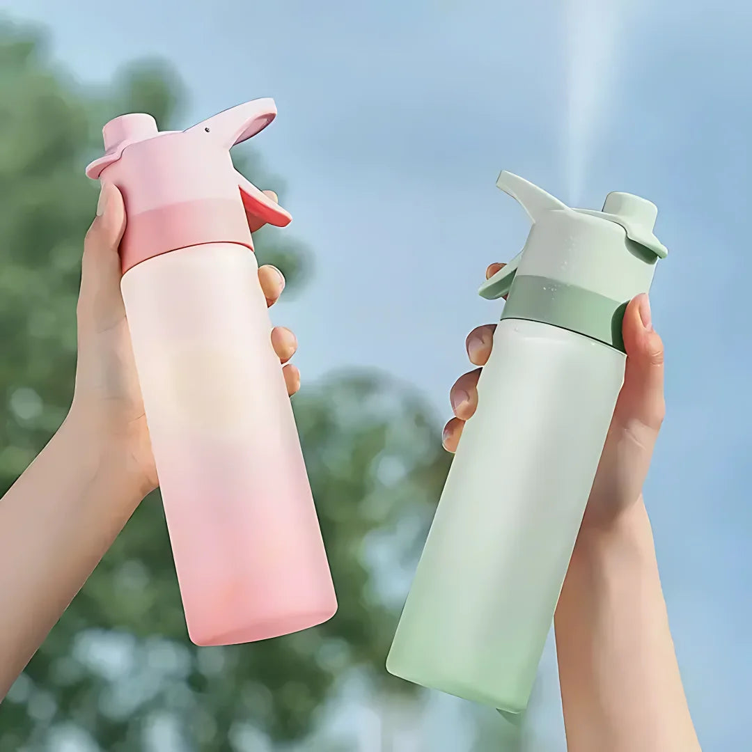 1-4PCS Large Capacity Spray Water Bottle with Straw Gradient Frosted Portable Outdoor Sports Travel Mist Sprayer Reusable Cup