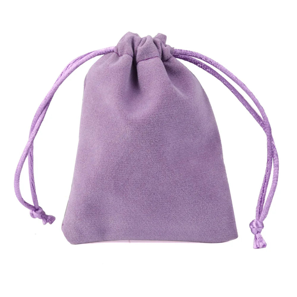 25pcs/lot Small Velvet Jewelry Bag Short Plush Multi-color For Jewelry Packing Wedding Portable Drawstring Pouch Jewelry Bag