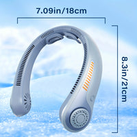 Portable Neck Fan with 5-Speed Silent Bladeless Design, Long-Lasting USB Rechargeable Cooling Device—Essential for Indoor and Outdoor Office Work, Reading, Sports, and Leisure.