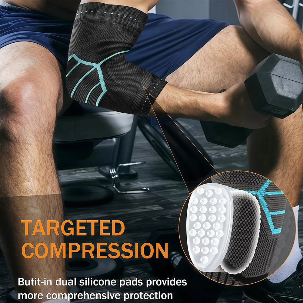 1/2Pcs Elbow Brace Support, Elbow Compression Sleeve with Gel Pad for Golfer's Tennis Elbow, Tendonitis Treatment Pain Relief