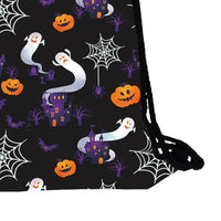 Practical Creative Drawstring Bag Portable Cartoon Pumpkin Halloween Backpacks Polyester Foldable Sports Gym Sack Travel Storage