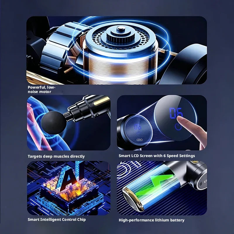 Professional Electric Muscle Massager Fascia Gun Mini Pocket Device Low Noise Neck Massager for Fitness And Muscle Relaxation