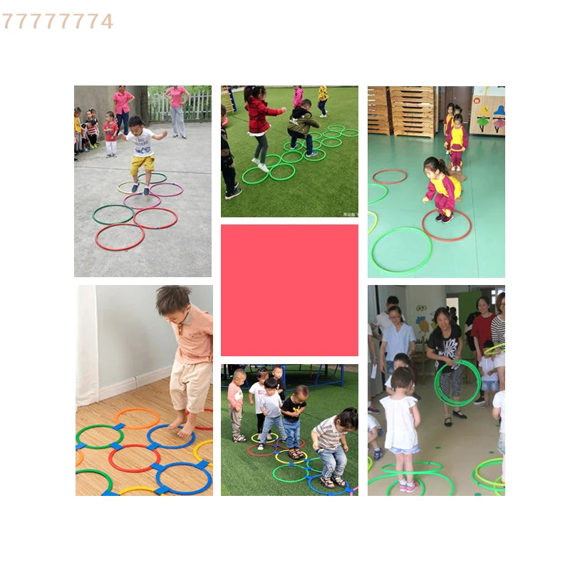 10Pcs Portable Outdoor Sport Lattice Jump Rings for Football Soccer Speed Agility Training Funny Physical Exercise Equipment