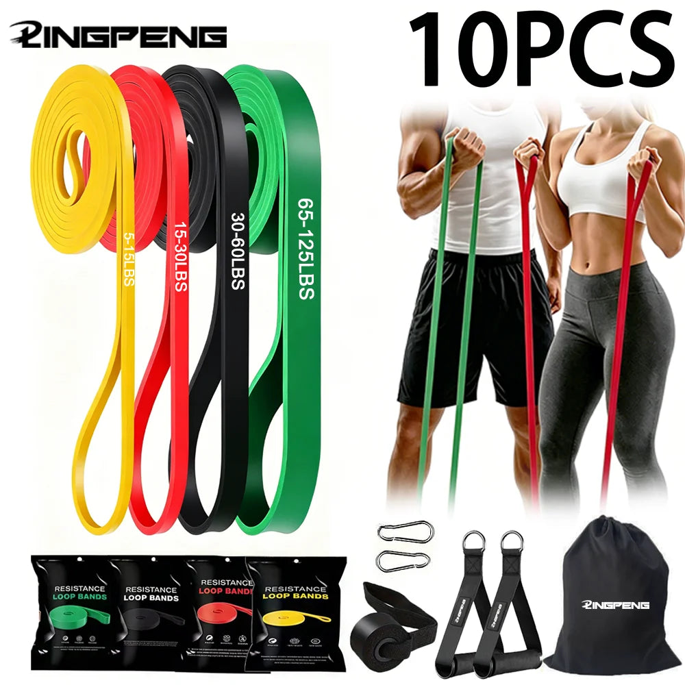 10Pcs Resistance Bands Set Pull Straps Assistive Pull-Up Bands Exercise Straps Leg Exercise Bands for Gym Fitness Home Workout