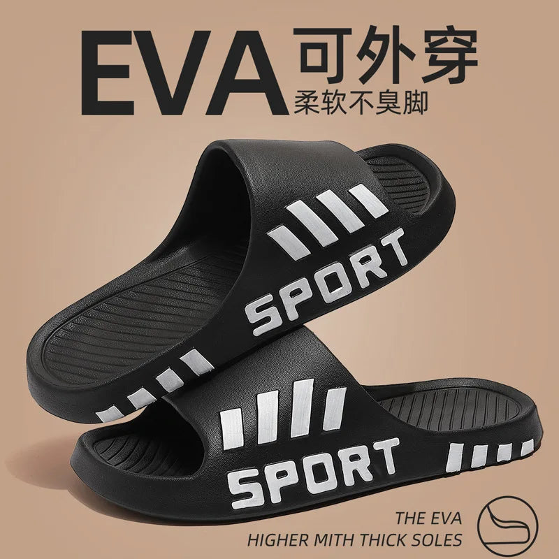 Summer Fashion Slippers For Men Indoor Outdoor Sandals Beach Flip Flop Thick Sole Male Slides Summer Non-Slip Men Shower Slipper