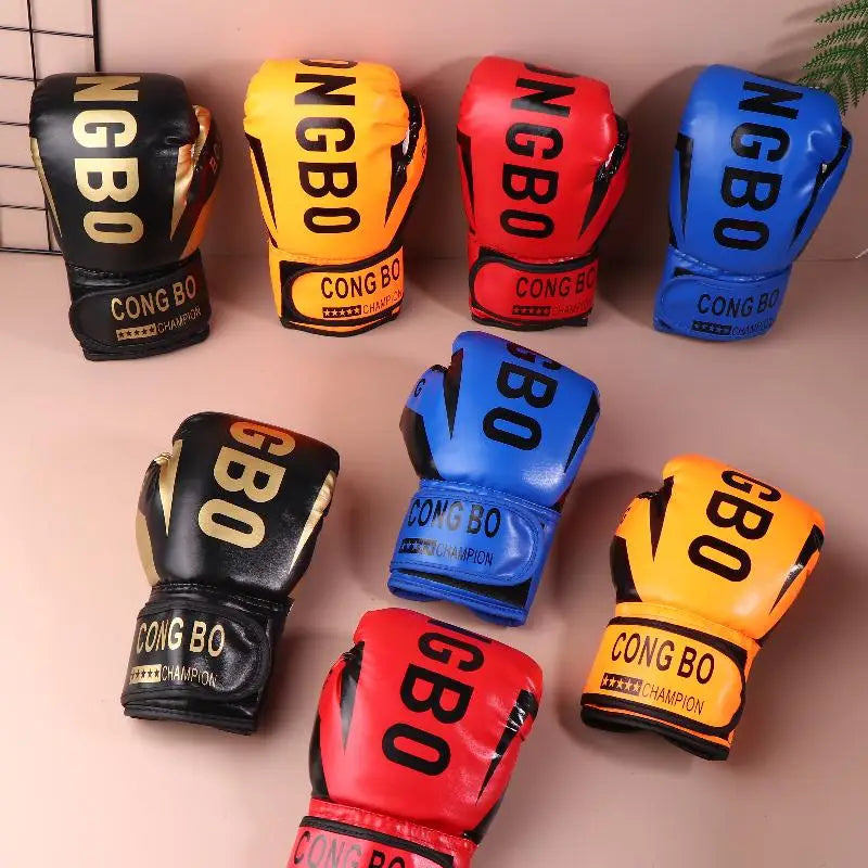 Kids 6oz Professional Boxing Training Sparring Gloves PU Leather Kids Breathable Muay Thai Punching Karate Training Gloves